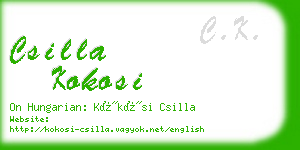 csilla kokosi business card